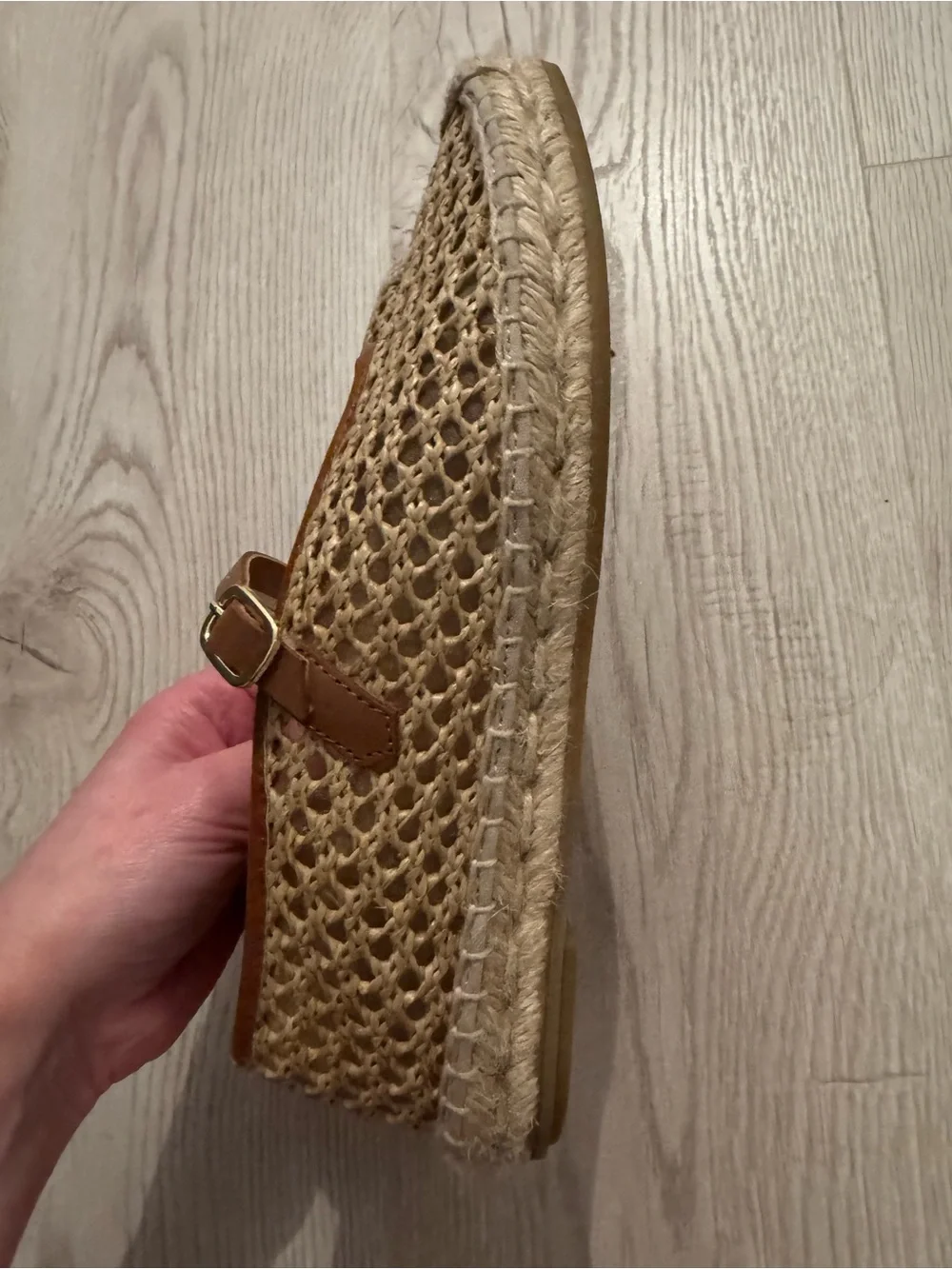 J.Crew Made-in-Spain woven Mary Jane espadrille flats in faux raffia size 7.5 - Picture 8 of 10
